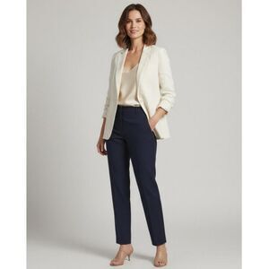 Theory CEIT Ivory Linen Blend Single-Button Blazer Jacket - Women's Size 4